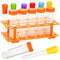 ZENFUN 12 Pieces Jumbo Test Tubes with Stand, Plastic Test Tubes for Primary Science, 5 Pieces Jumbo Test Tubes, 6 Pieces Liquid Droppers Silicone...