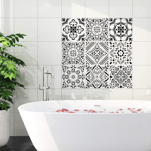 Large Mandala Stencil 12x12 Inch - 9 Pack Mandala Stencils Templates for Painting on Floor, Reusable Pattern Stencils for Fabric, Wood, Tile, Furn...