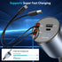 Paiholy 4 in 1 Retractable Car Charger,120W Super Fast Car Charger, Dual Type-C Retractable Cables and 2 USB Ports Car Charger Compatible with Sam...