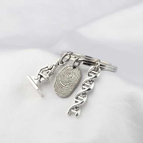 ENSIANTH Forensics Keychain DNA Microscope Criminologist Gift Fingerprint Gift Legal Examiner Gift Science Major Gift...