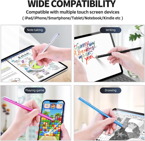Long Stylus Pens for Touch Screens (5 Pack 185mm) High Sensitivity, Precision and No Scratches, Compatible with iPad, iPhone, Android, Tablets and...