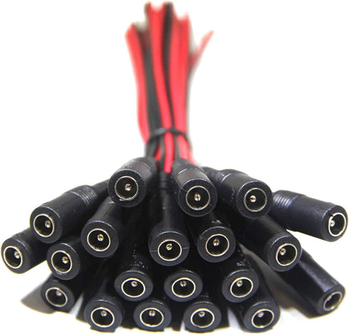 DC Power Plug Pigtail Cable (Female, Micro USB, 6.5 inch, Pack of 20, Black, Ethernet, Indoor, Round)...