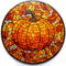 DIY Stamped Cross Stitch Kits Stained Glass Circle Shape Autumn Pumpkin 11CT Needlepoint Embroidery Counted Cross Stitch Kits Art Craft Wall Decor...