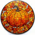 DIY Stamped Cross Stitch Kits Stained Glass Circle Shape Autumn Pumpkin 11CT Needlepoint Embroidery Counted Cross Stitch Kits Art Craft Wall Decor...