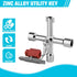 DURATECH 4 Way Sillcock Key with Bit, Multi-functional Water Key, Cross Key, 1-Pack, for Valve, Faucet, and Spigots...