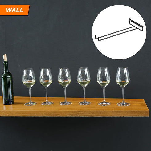 uxcell 1Pcs Wine Glass Rack, 10.43 Inch Iron Wine Glasses Rack Under Cabinet Stemware Rack - Wall Mountable Wine Glass Holder Storage Hanger for B...