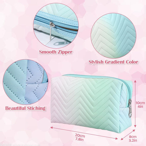3pcs Travel Makeup Cosmetic Bag,Hotipine Cute Makeup Zipper Pouch Toiletry Bag,Waterproof Large Purse Organizer,Portable Beauty Storage Brush Aest...
