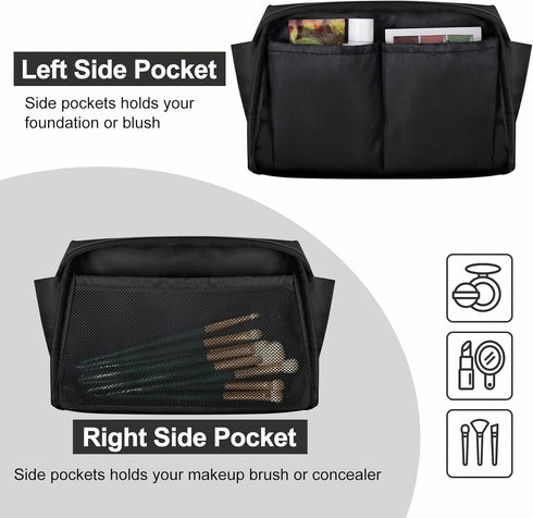 MAANGE Small Makeup Bag for Women Cosmetic Bag with Zipper Travel Makeup Bag of Soft PU Leather Cute Make Up Pouch...