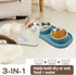 BNOSDM Double Dog Bowl Tilted Raised Stainless Steel Dog Bowls with Plastic Mat, Cat Basic Food and Water Bowl Set for Small Dog Pet Kitten Puppy...