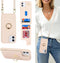 for iPhone 11 Phone Case with Card Holder and Strap for Women,Crossbody Lanyard,Kickstand Ring Stand,Snap Clasp,Phone Wallet Cases 6.1 inch(Beige)...