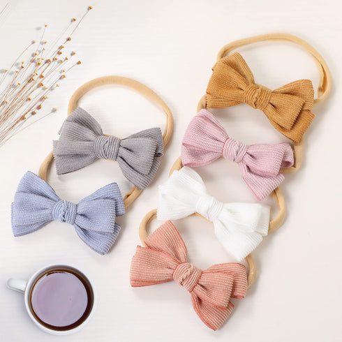 Baby Girl Headbands and Bows, Newborn Infant Toddler Nylon Elastics Hairbands Hair Accessories...