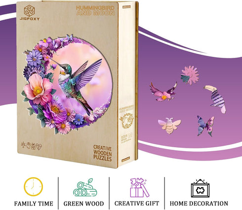 Wooden Puzzles for Adults, Hummingbird Wooden Jigsaw Puzzles for Adults, Wood Puzzles Adult, Unique Animal Shape Wood Cut Puzzles, Birthday Gifts ...