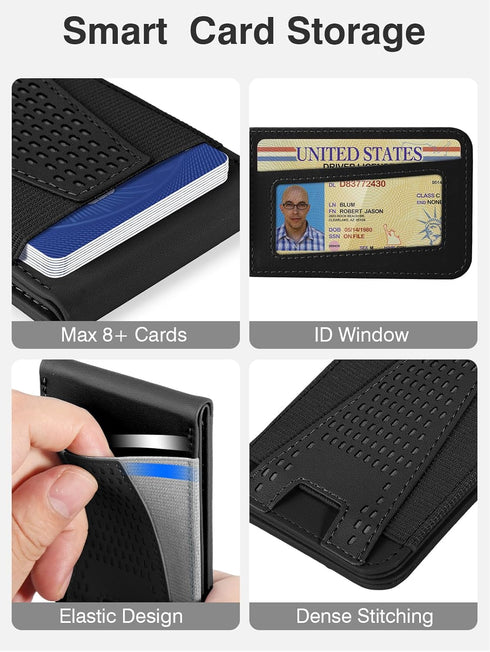 HiWe for Magsafe Wallet Stand, Strong Magnetic Wallet for iPhone 15/14/13/12 Series, for iPhone Magsafe Wallet with 3 Card Slots, Open ID Window, ...