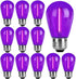 Sxminer 15 PCS LED Purple S14 Bulbs Christmas Replacement Bulb 1W LED String Light Bulb E26 Base Edison Bulbs Plastic Shatterproof Decorative Bulb...