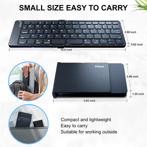 Protable Folding Wireless Keyboard,Foldable Bluetooth Keyboard for Business and Travel,USB-C Rechargeable,Multi-Device for iOS Android Windows Mac...