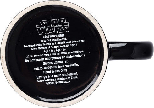 Silver Buffalo Star Wars Logo Heat Reveal Ceramic Coffee Mug Featuring Boba Fett, Yoda, Luke, C3PO, R2D2, Darth Vader, and Stormtrooper, 20-Ounces...