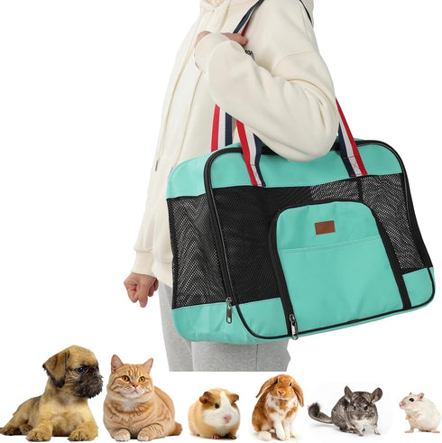 Green Small Dog Puppy Bag Cat Carrier Kitty Purse Pet's Totes Small Animals Bunny Rabbit Handbag Traveling Outdoor Go to The Vet Carry...