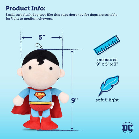DC Comics for Pets Superman Large Plush Figure Dog Toy | Squeaky Plush Dog Toys, Great for All Dogs | Fun and Adorable Superhero Squeak Toys for D...