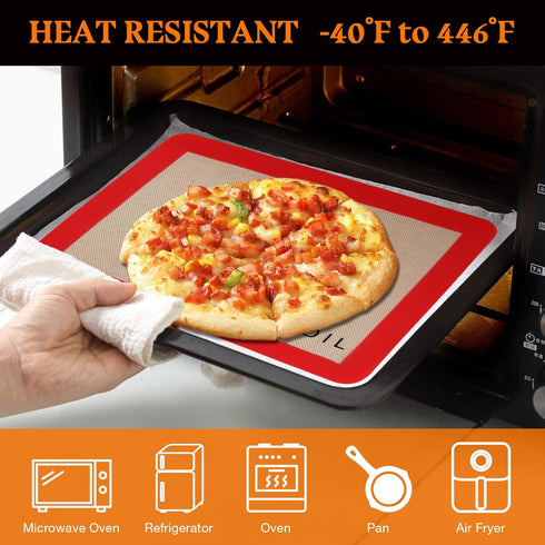 Silicone Baking Mats Small Quarter Sheet Cooking Baking Essentials Gadgets Kitchen Accessories BPA Free Silicone Baking Sheets for Oven Cookies Ma...