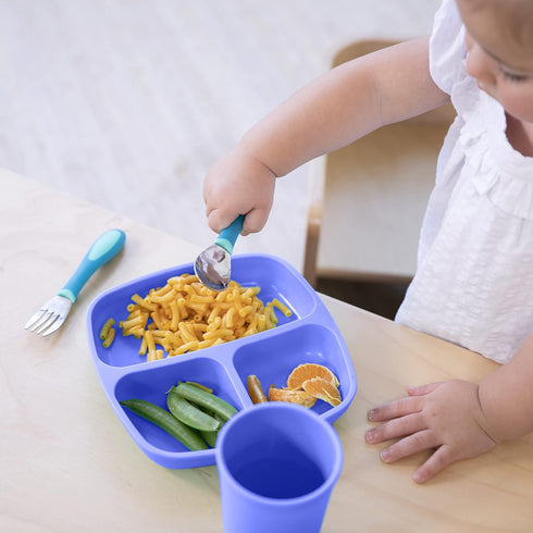 ECR4Kids My First Meal Pal Combo Set, Children's Tableware, Blue, 15-Piece...