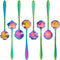 8 Pieces Flower Spoon Coffee Teaspoon Set Stainless Steel Tableware Creative Sugar Spoon Tea Spoon Stir Bar Spoon Stirring Spoon, 8 Different Patt...