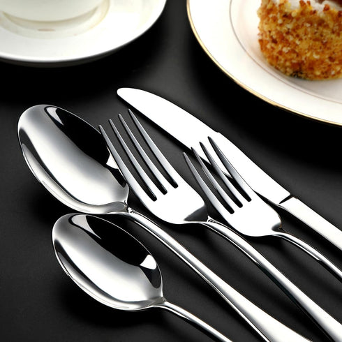 WYT Teaspoons Set of 8, Stainless Steel Silverware Dessert Spoon, Coffee Spoon, Mirrored Finish, Dishwasher Safe, 6.7 Inches...