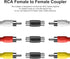 RCA Female to Female Coupler, 3 Pack Audio Video RCA Adapter Connector Gold Plated RCA Jack to Jack Converter RCA Cables Extender for Speaker, Amp...