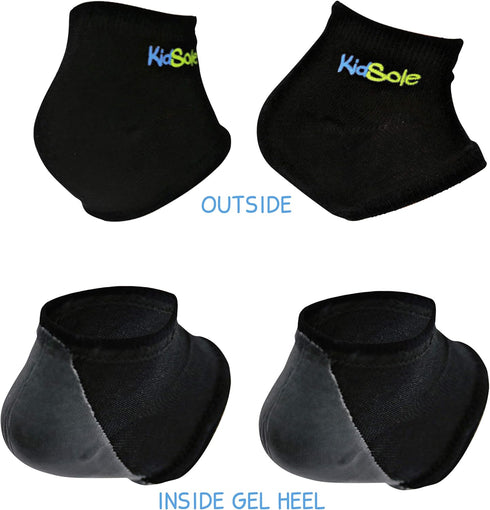 KidSole Gel Heel Strap for Kids with Heel Sensitivity from Severs Disease, Plantar Fasciitis. (Black) (Kids Sizes 1-6, Black)...