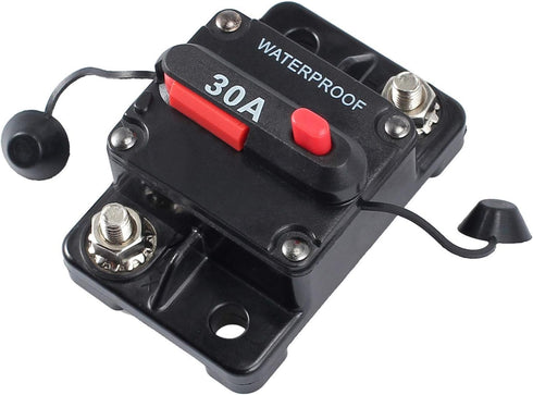 30 Amp Waterproof Car Circuit Breaker with Manual Reset Suitable for Motor Auto Car Marine Boat Bike Stereo Audio 12V-24V DC...