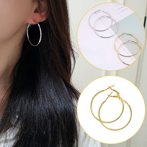 72PCS Earring Hoop Jewelry Making,URSMART Beading Hoop Earrings Finding Open Round Earring Hoops DIY Craft Supplies (30MM/40MM)...