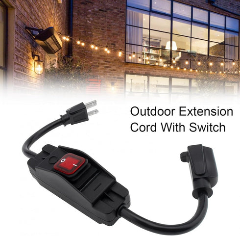 3 Prong Extension Cord with Waterproof Switch, 14/3 SJT Heavy Duty Power Cable with LED On/Off Inline Switch, 1875W 15A/125V Grounded Outlet Plug ...