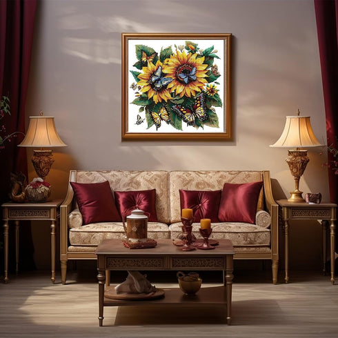 Xinpinzhou Sunflower 11ct Cross Stitch Kits, 11 CT Funny Pre Printed Counted Stamped Cross Stitch Embroidery Needlepoint Needlework Patterns Kits ...