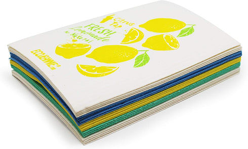 (20 Pack) EcoJeannie Eco-Friendly Reusable German Cleaning Cloth 100% Biodegradable Cellulose Sponge Cloths, Kitchen Cloths, GMO-Free- Made in Ger...