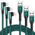 iPhone Charger, Right Angle Cable Lightning Cord 3PACK 1FT 3FT 6FT Nylon Braided USB Charging Wire High Speed Transfer Compatible with iPhone 14/1...