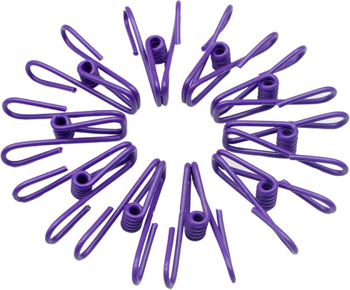 30 Pcs 2 Inch Purple Chip Clips, PVC Coating High Elasticity Strength Clothes Pins, Food Clips and Bag Clips...