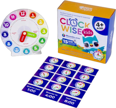 Interactive Educational Teaching Clock - Learn Time Easily, Durable Design for Kids with moveable arms, Engaging Hands-On Learning Tool, Perfect f...
