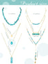 6 Pcs Western Necklaces for Women Girl Gold and Turquoise Necklace Boho Layered Pendant Jewelry Set for Cowgirl Cowboy...