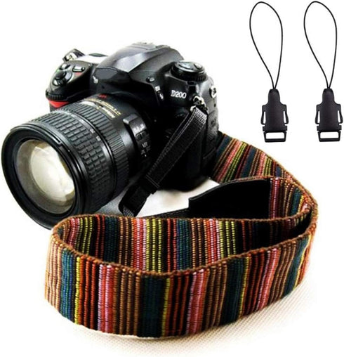 WANBY Camera Strap Canvas Multicolor Neck Shoulder Camera Strap with Quick Release Buckles for DSLR SLR...