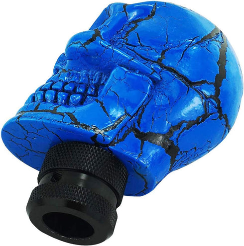 Abfer Car Gear Shifter Knob Skull Car Accessories Stick Shift Knobs with Black Pattern Fit Most Manual Automatic Vehicle (Blue)...