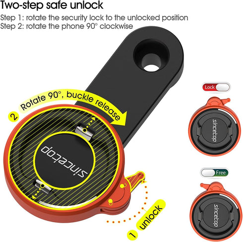 sincetop Bike Phone Mount for Mountain Bicycle, Universal Aluminum Road Bike Stem Cap Cell Phone Holder, Connect Quickly Riding Clip Stand, MTB Ha...