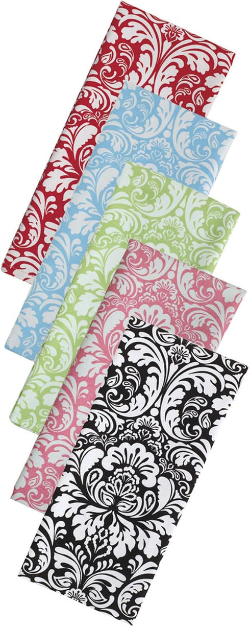 DII Cotton Dish Towel Set Damask Print, 18x28, Black, 2 Count...