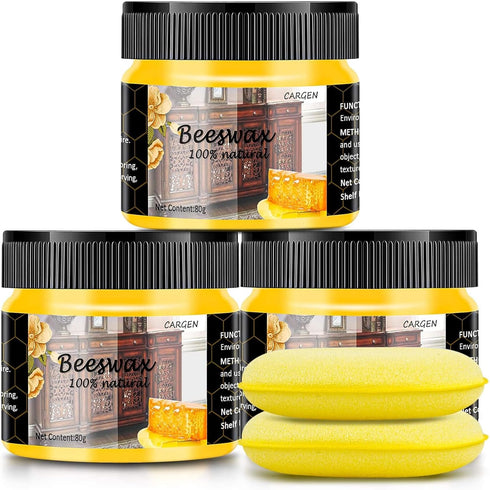 CARGEN 3 PCS Wood Seasoning Beewax Natural Beewax Traditional Wood Wax Multipurpose Beeswax Furniture Polish for Wood Polish Furniture Care...
