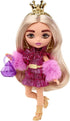 Barbie Extra Minis Doll & Accessories with Blonde Hair Wearing Shimmery Dress & Furry Shrug, 5.5-inch...