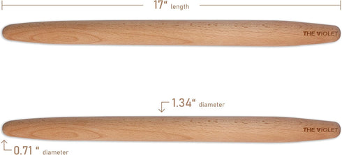 THE VIOLET Wooden French Rolling Pins for Baking, Fondant, Pasta, Dough, Pastry, Pizza, Cookies, Wood Rolling Pin, 17" Tapered Design - Essential ...