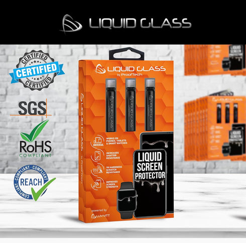 Liquid Glass Screen Protector for Up to 12 Devices Universal Fit for All Smartphones Tablets and Watches Scratch and Shatter Resistant Wipe On Nan...