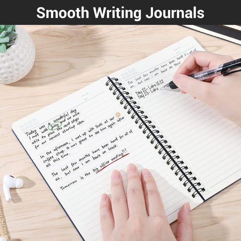 EUSOAR College Ruled Spiral Notebook, A5 3packs 5.5"X8.3" 120 Pages Lined Travel Writing Journal, Memo Notepad Sketchbook, Students Office Busines...