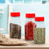 RoyalHouse 6 Pack 9.5 Oz Plastic Spice Jars with Red Cap, Clear and Safe Plastic Bottle Containers with Shaker Lids for Storing Spice, Herbs and S...