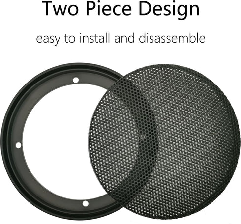 3" Speaker Grill Covers, Car Speaker Subwoofer Guard Protector, ABS Plastic Frame with Metal Mesh, Black - 2Pcs...