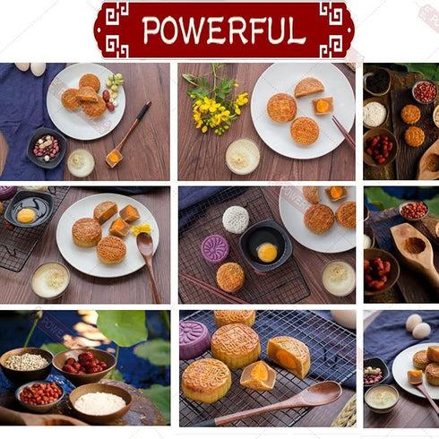 Powerful Mooncake Mold Press 50g BathBomb Molds, Mid Autumn Festival Mooncake Molder and Cake Mould 50g/75g/100g (A-(50g-6pcs) ct+(50g-6pcs) 3D)...