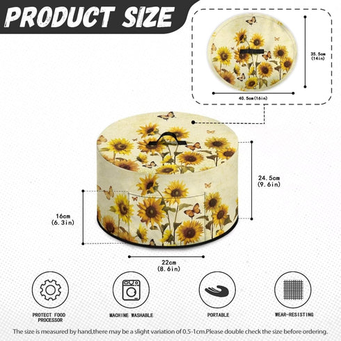 Sunflower Oval Slow Cooker Cover with Top Handle Crock Pots Cover Resistant Kitchen Appliance Cover Butterfly Slow Cooker Protection Case Slow Coo...